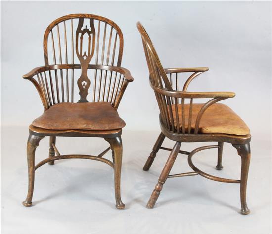 A set of ten ash, beech and elm Windsor chairs, W.1ft 11.5in. H.3ft 2in.